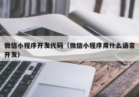 微信小程序开发代码（微信小程序用什么语言开发）